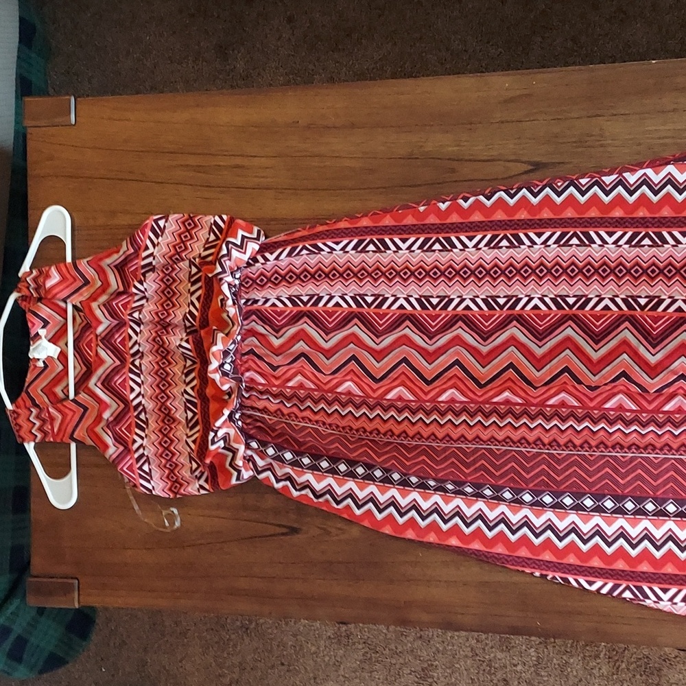Red and Pink Derek Heart floor length dress
